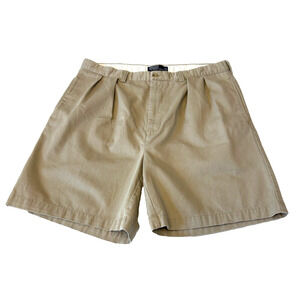 Polo Ralph Lauren Men's Tyler Pleated Chino Shorts 38 Tan Pleated Cotton Y2K